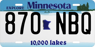 MN license plate 870NBQ