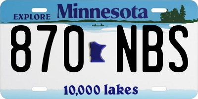 MN license plate 870NBS