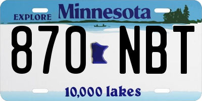 MN license plate 870NBT