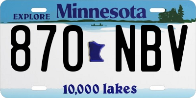 MN license plate 870NBV