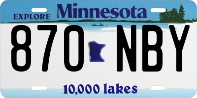 MN license plate 870NBY