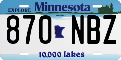 MN license plate 870NBZ