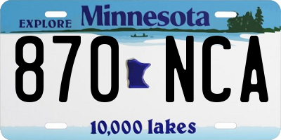 MN license plate 870NCA