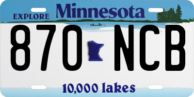 MN license plate 870NCB