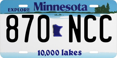 MN license plate 870NCC