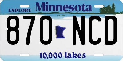 MN license plate 870NCD