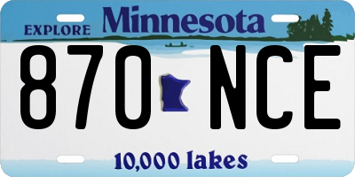 MN license plate 870NCE