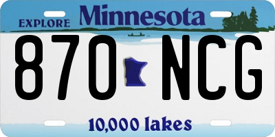 MN license plate 870NCG