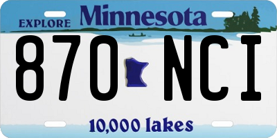 MN license plate 870NCI