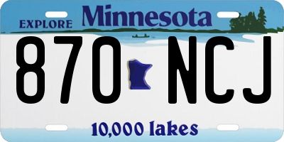 MN license plate 870NCJ