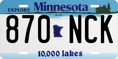 MN license plate 870NCK