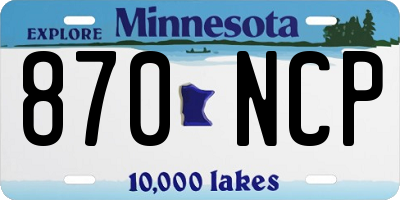 MN license plate 870NCP