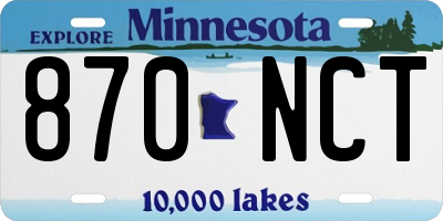 MN license plate 870NCT