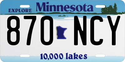 MN license plate 870NCY