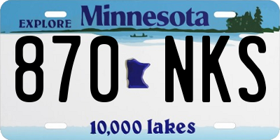 MN license plate 870NKS