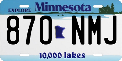 MN license plate 870NMJ