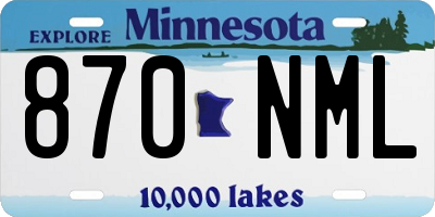 MN license plate 870NML