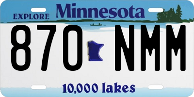 MN license plate 870NMM