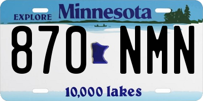 MN license plate 870NMN