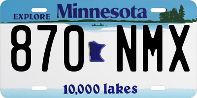 MN license plate 870NMX