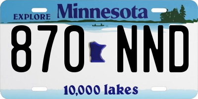 MN license plate 870NND