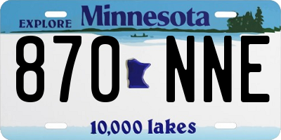 MN license plate 870NNE