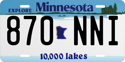 MN license plate 870NNI