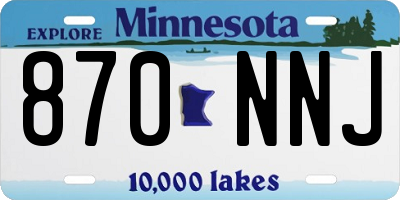 MN license plate 870NNJ