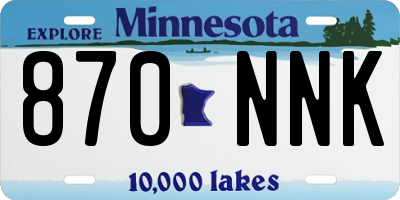 MN license plate 870NNK
