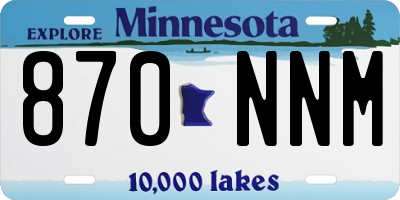 MN license plate 870NNM