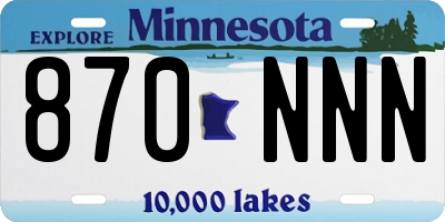 MN license plate 870NNN