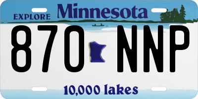 MN license plate 870NNP