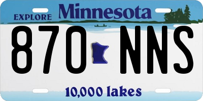 MN license plate 870NNS