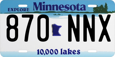 MN license plate 870NNX