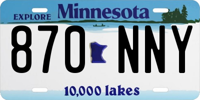 MN license plate 870NNY