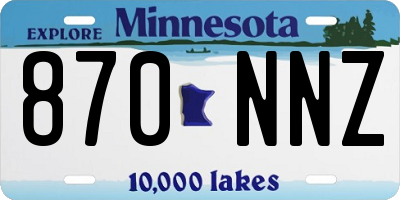 MN license plate 870NNZ