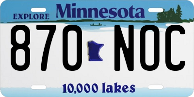 MN license plate 870NOC