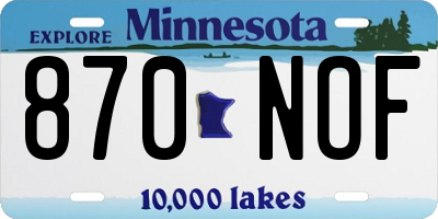 MN license plate 870NOF