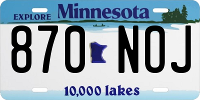 MN license plate 870NOJ