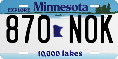 MN license plate 870NOK
