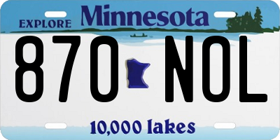 MN license plate 870NOL