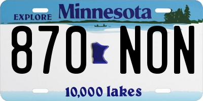 MN license plate 870NON