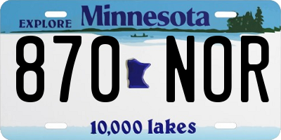 MN license plate 870NOR
