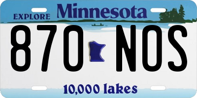 MN license plate 870NOS