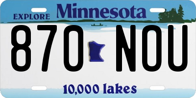 MN license plate 870NOU