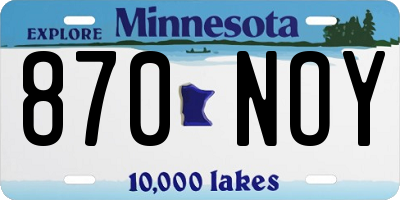 MN license plate 870NOY