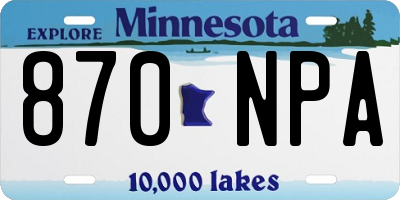 MN license plate 870NPA