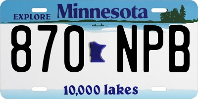 MN license plate 870NPB