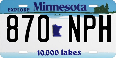 MN license plate 870NPH