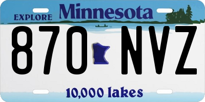 MN license plate 870NVZ